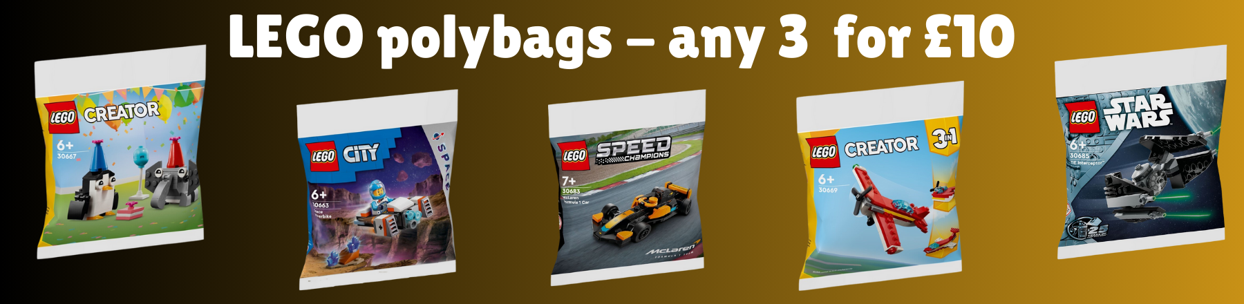 LEGO Polybags 3 for £10. A small selection of the many polybags we have in this awesome offer