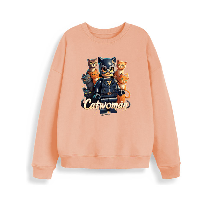 Fraiche Peche Cat Woman - Organic Cotton Oversized Ladies Jumper