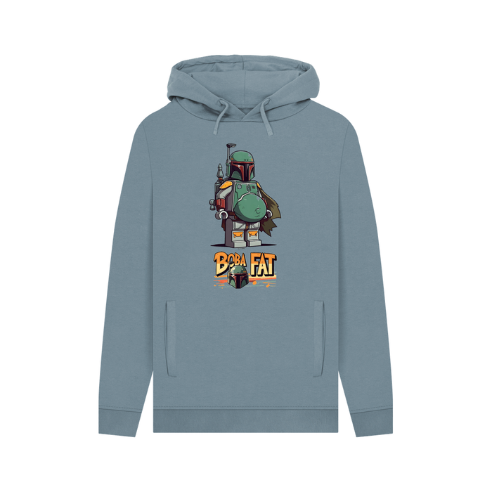 Stone Blue Boba Fat - Exclusive Design Men's Organic Cotton Hoodie