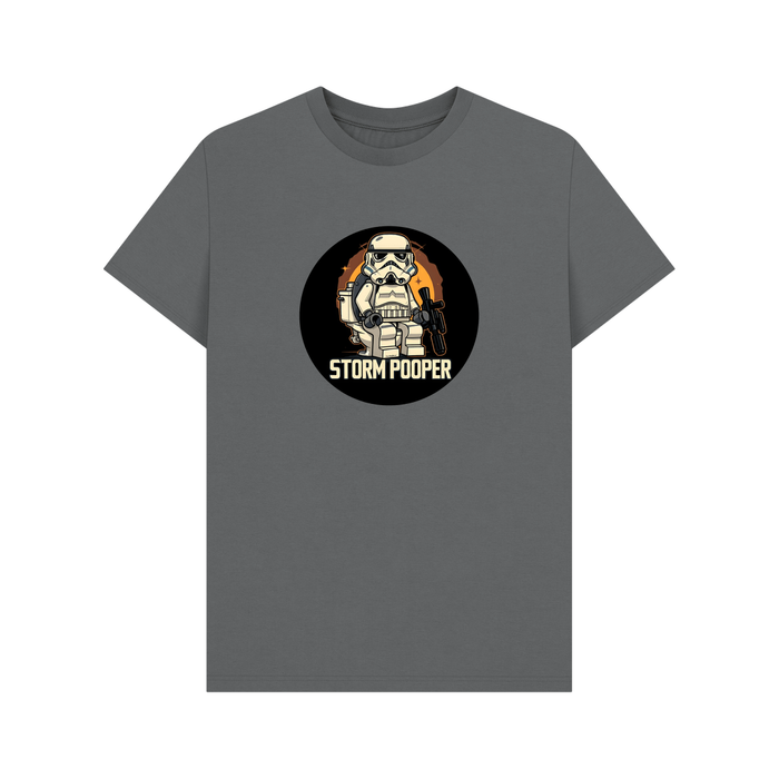 Slate Grey Storm Pooper - Exclusive Design Men's Organic Cotton T-Shirt