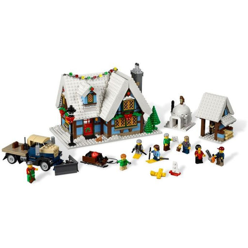 LEGO Creator Expert 10229 Winter Village Cottage built cottage with snowplough truck and minifigures
