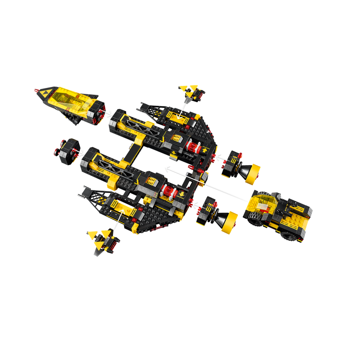 LEGO Icons 10355 Blacktron Renegade modular sections separated
