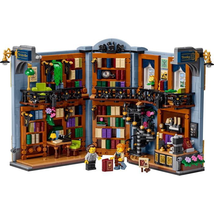 LEGO Icons 11379 Bookshop: Book Nook opened book nook with author and reader minifigures