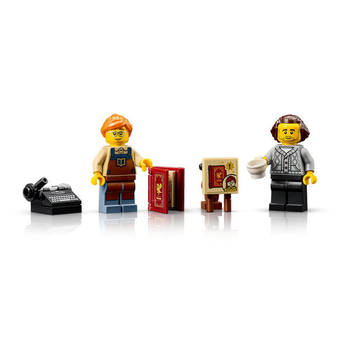 LEGO Icons 11379 Bookshop: Book Nook author and reader minifigures with accessories