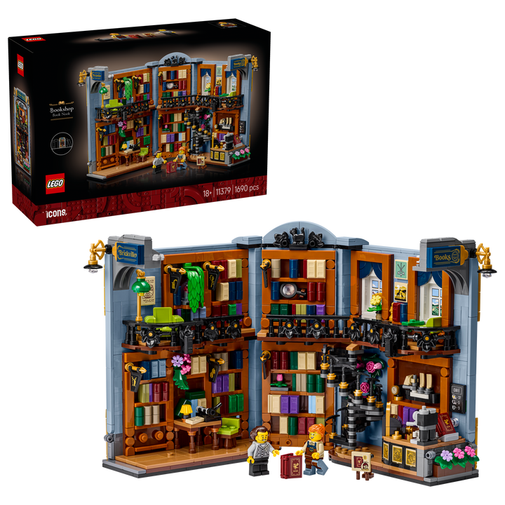 LEGO Icons 11379 Bookshop: Book Nook box front with built book nook
