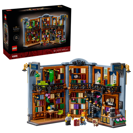 LEGO Icons 11379 Bookshop: Book Nook box front with built book nook