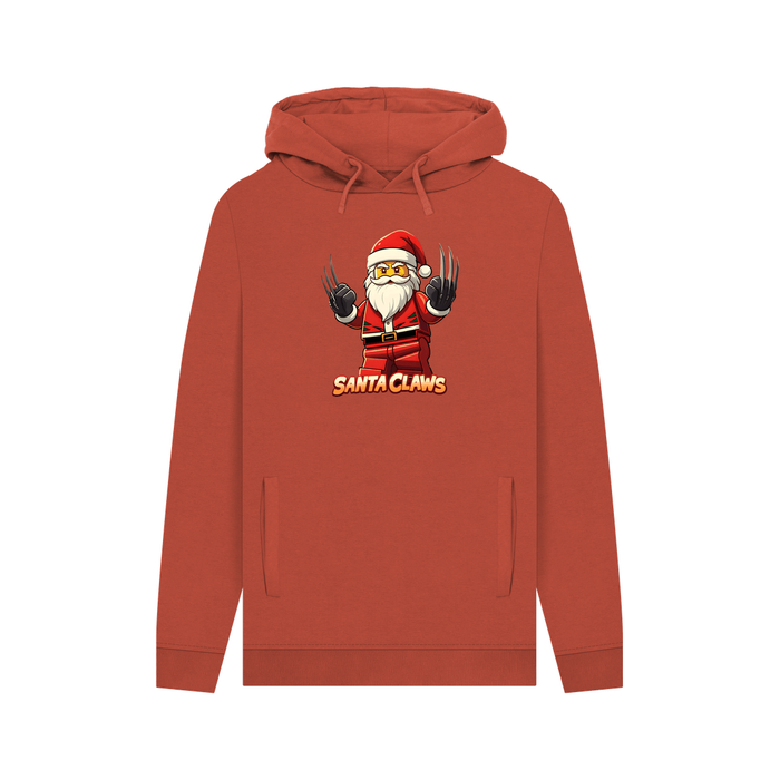 Rust Santa Claws - Organic Cotton Men's Christmas Themed Hoodie