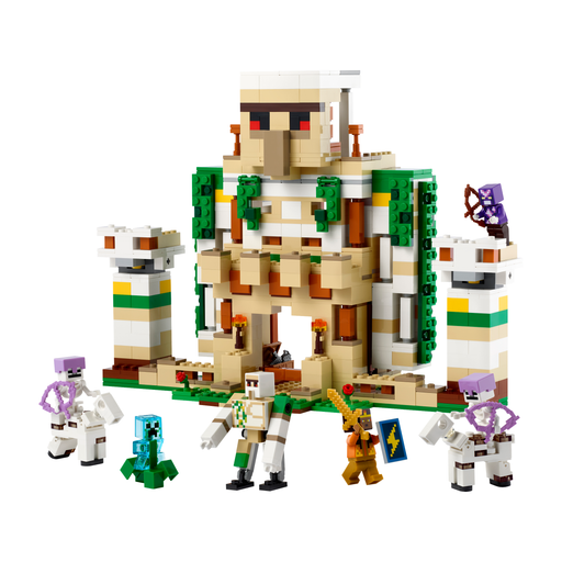 LEGO Minecraft 21250 The Iron Golem Fortress built fortress with Crystal Knight, Golden Knight, Charged Creeper and skeleton horsemen