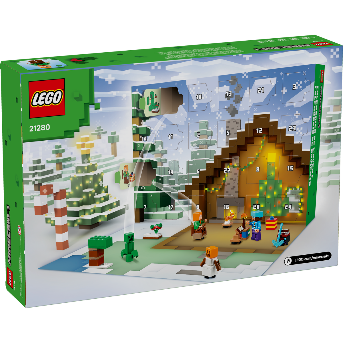 LEGO Minecraft 21280 Advent Calendar 2025 box back