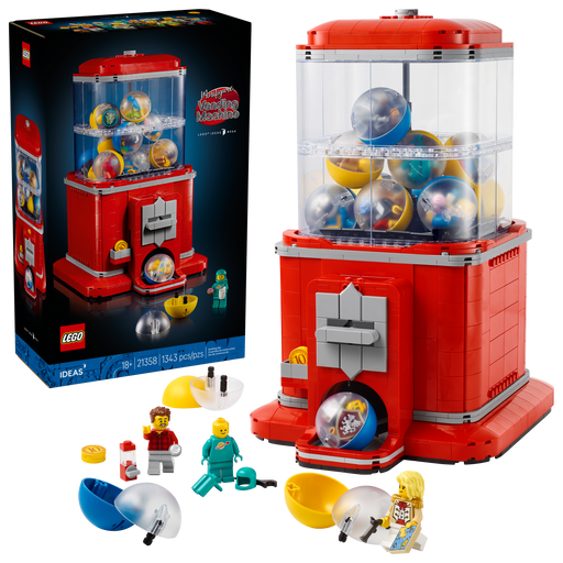 LEGO Ideas 21358 Minifigure Vending Machine box and built model