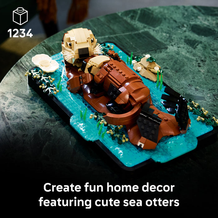 LEGO Ideas Floating Sea Otters 21366 | Adult Nature Display Set