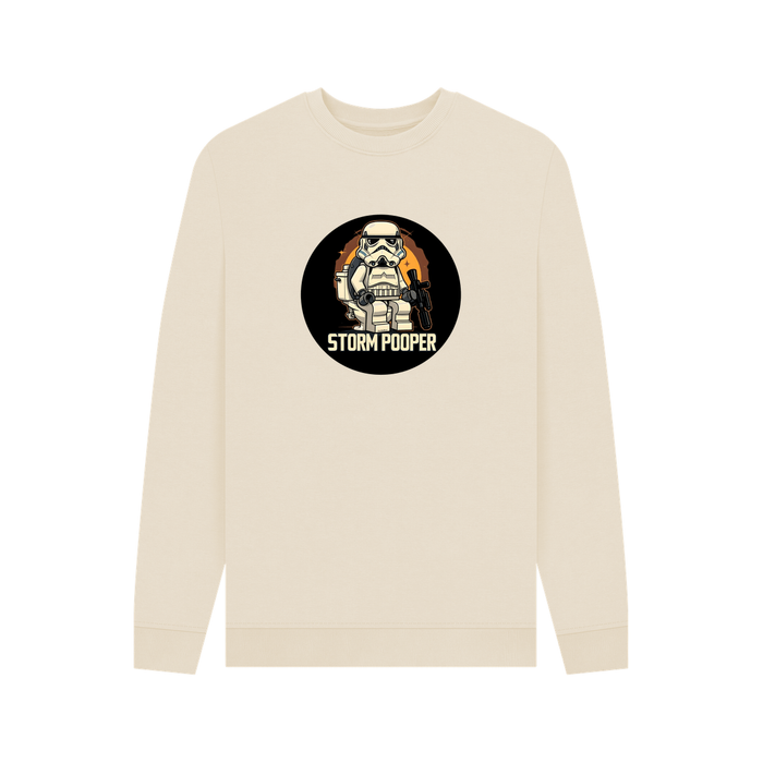 Oat Storm Pooper - Exclusive Design Men's Organic Cotton Crew Neck Sweatshirt