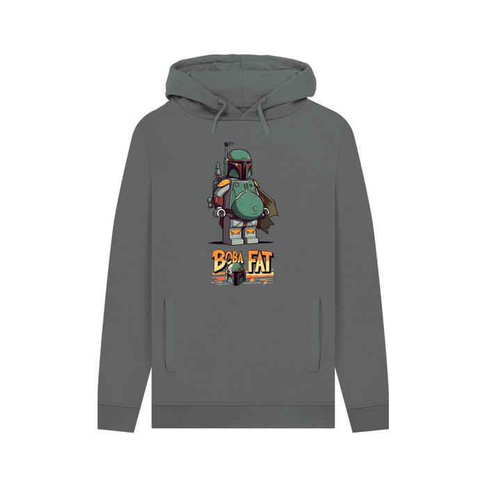 Slate Grey Boba Fat - Exclusive Design Men's Organic Cotton Hoodie