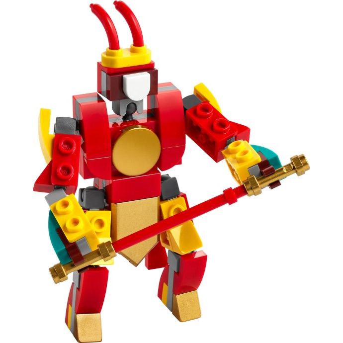 LEGO Monkie Kid 30344 Mini Monkey King Warrior Mech Polybag built mini mech with golden staff