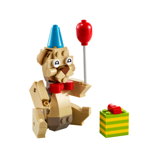 LEGO Creator 30582 Birthday Bear Polybag built bear with party hat, balloon and present