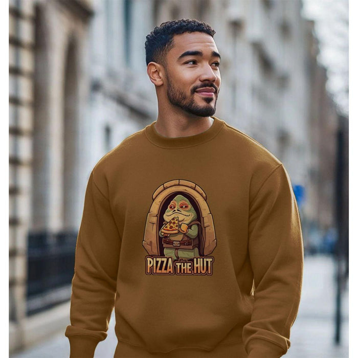 Pizza The Hut - Exclusive Design Men's Organic Cotton Crew Neck Sweatshirt