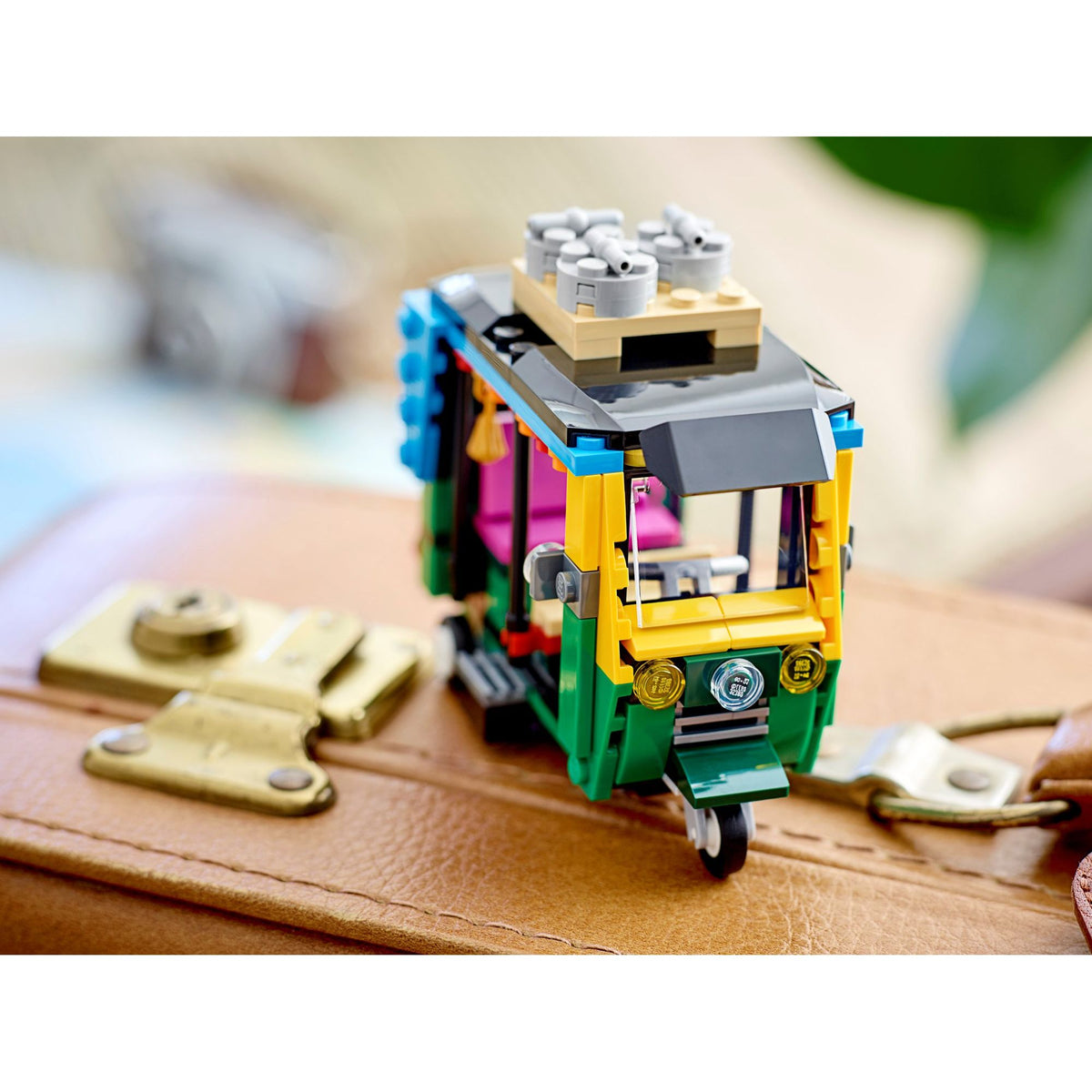 LEGO Creator 40469 Tuk Tuk close-up on a suitcase