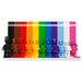 LEGO 40516 Everyone Is Awesome front view of the minifigures and rainbow stripes