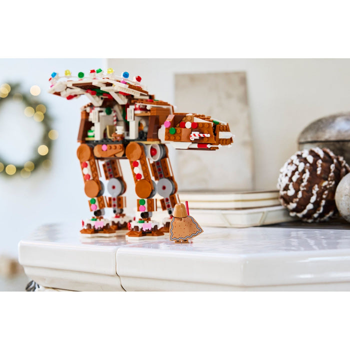 LEGO Star Wars 40806 Gingerbread AT-AT Walker festive display close-up
