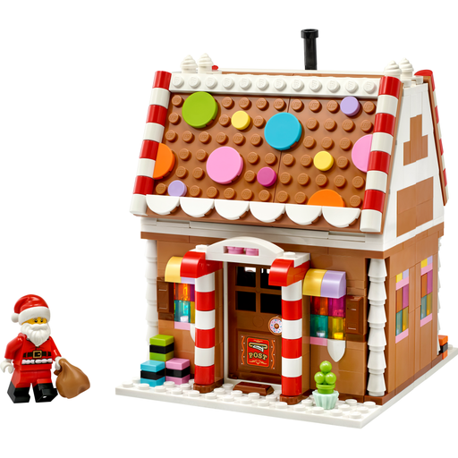 LEGO Seasonal 40809 Festive Gingerbread House built gingerbread house with Santa minifigure