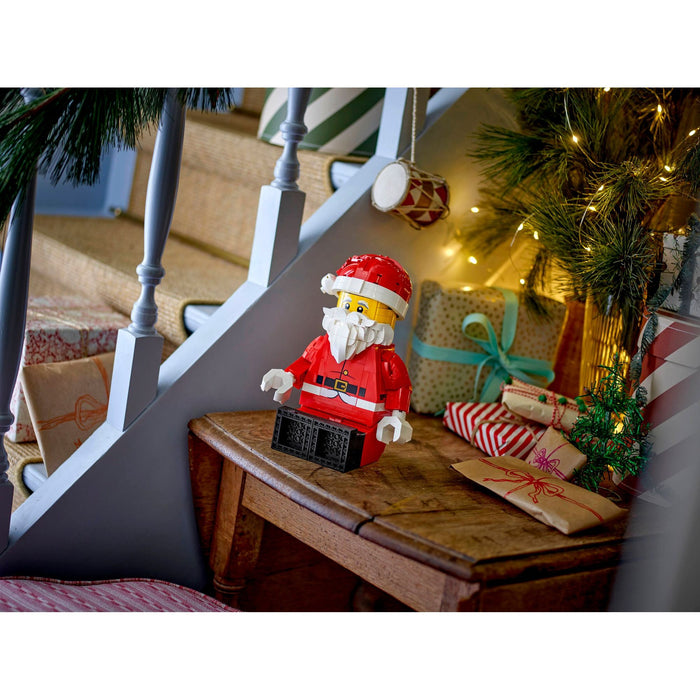 LEGO Seasonal 40820 Up-Scaled Santa Minifigure displayed as Christmas décor