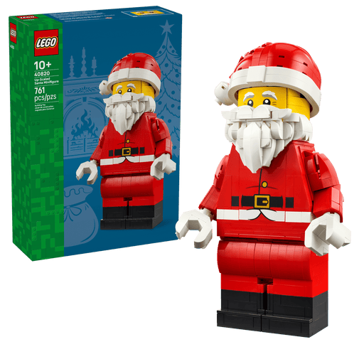 LEGO Seasonal 40820 Up-Scaled Santa Minifigure box front with the built Santa