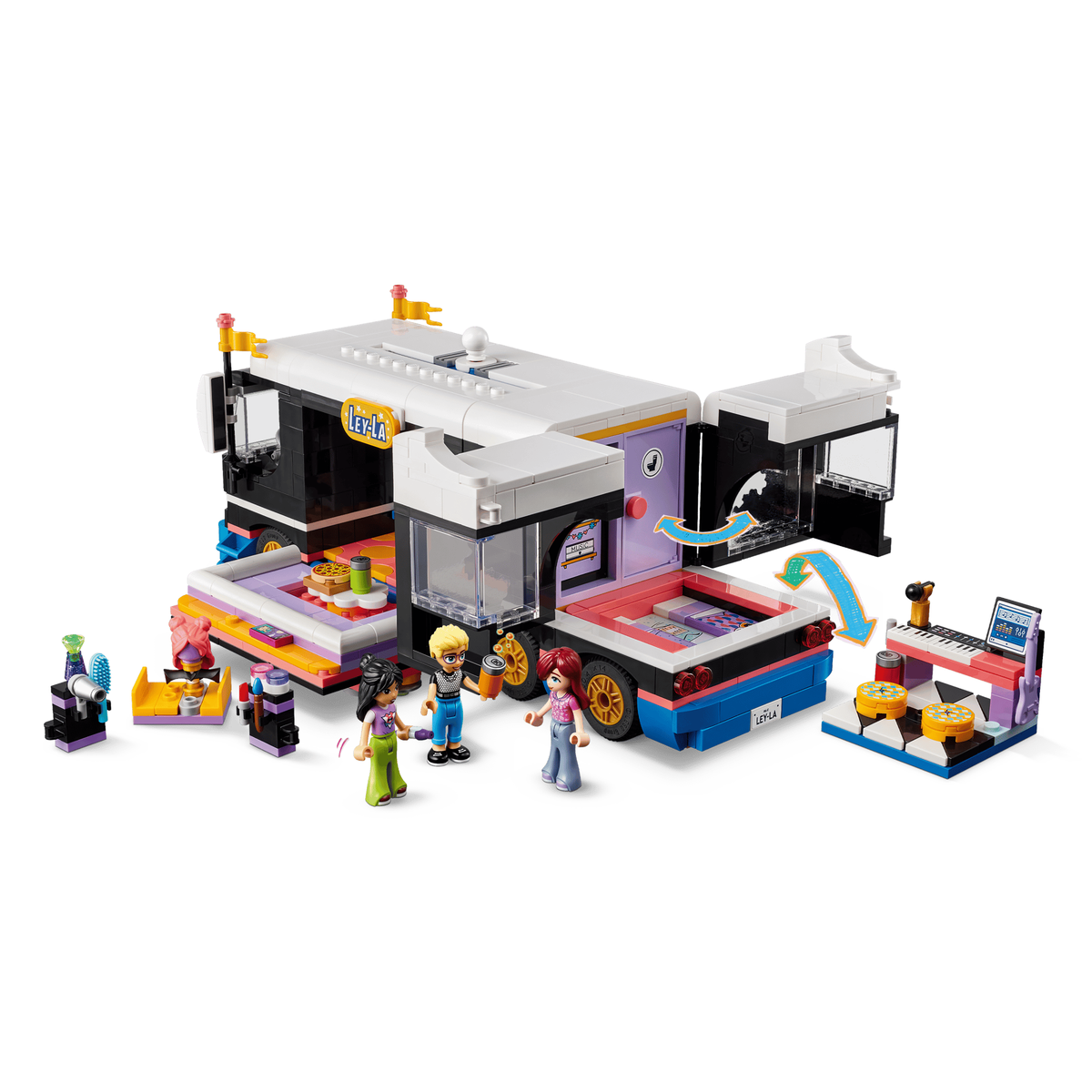 LEGO Friends 42619 Pop Star Music Tour Bus opened bus