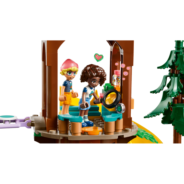 LEGO Friends 42631 Adventure Camp Tree House mini-dolls on a tree house platform