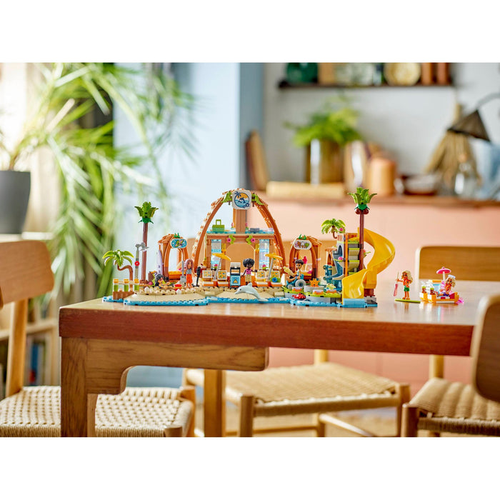 LEGO Friends 42673 Family Vacation Beach Resort displayed at home