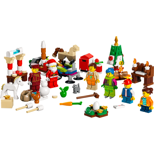 LEGO City 60352 Advent Calendar minifigures, animals and festive mini builds
