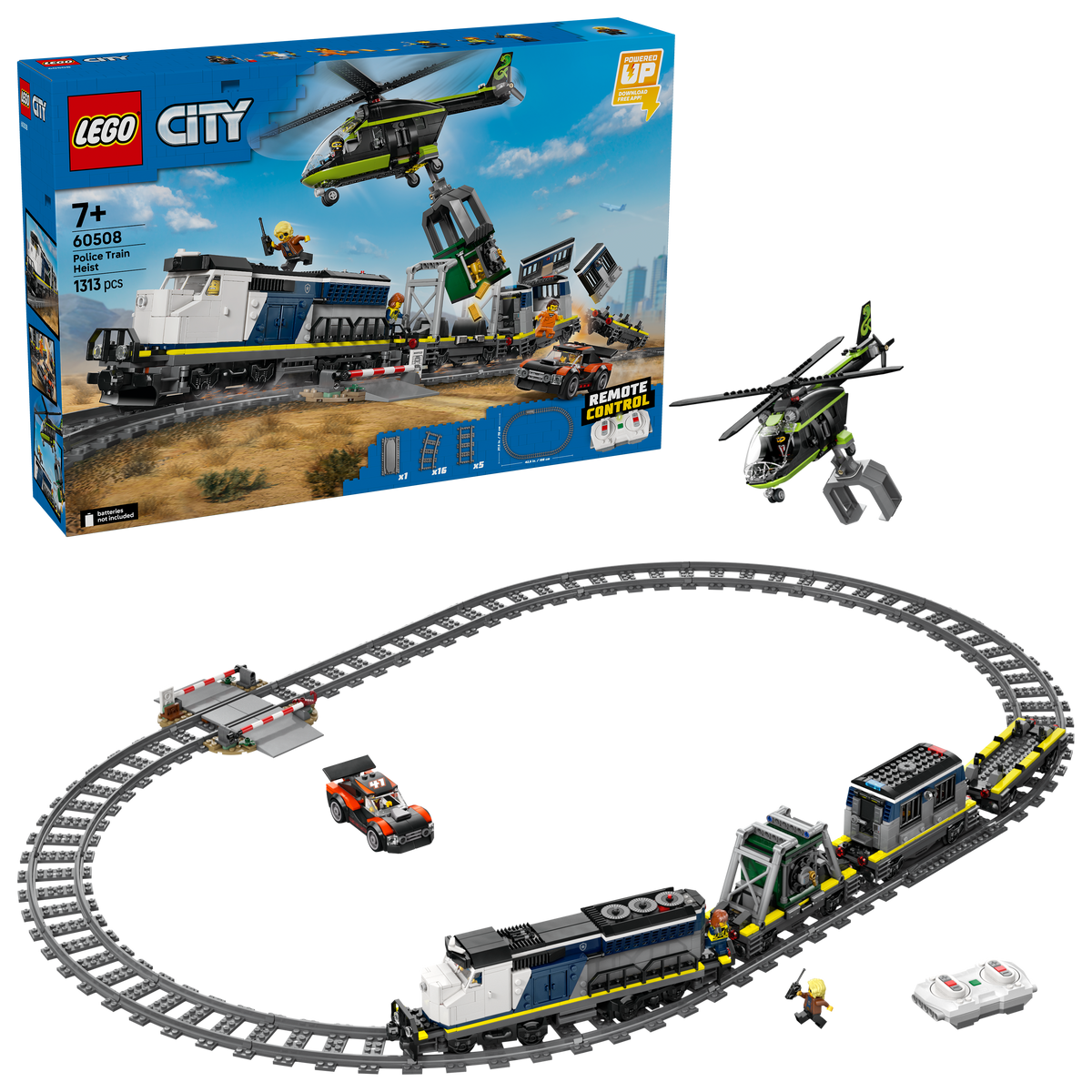 LEGO City Police Train Heist 60508 | Motorized Train Set