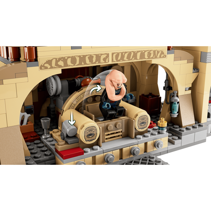 LEGO Star Wars 75326 Boba Fett's Throne Room throne eject function and Gamorrean Guard steps