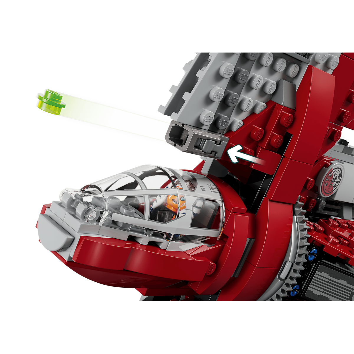 LEGO Star Wars 75362 Ahsoka Tano's T-6 Jedi Shuttle opening cockpit detail