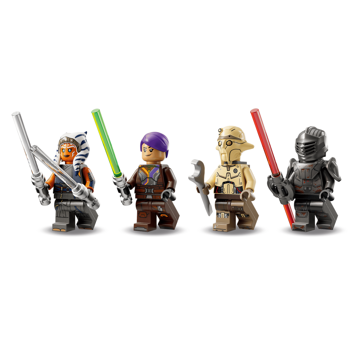 LEGO Star Wars 75362 Ahsoka Tano's T-6 Jedi Shuttle Ahsoka Tano, Sabine Wren, Professor Huyang and Marrok minifigures