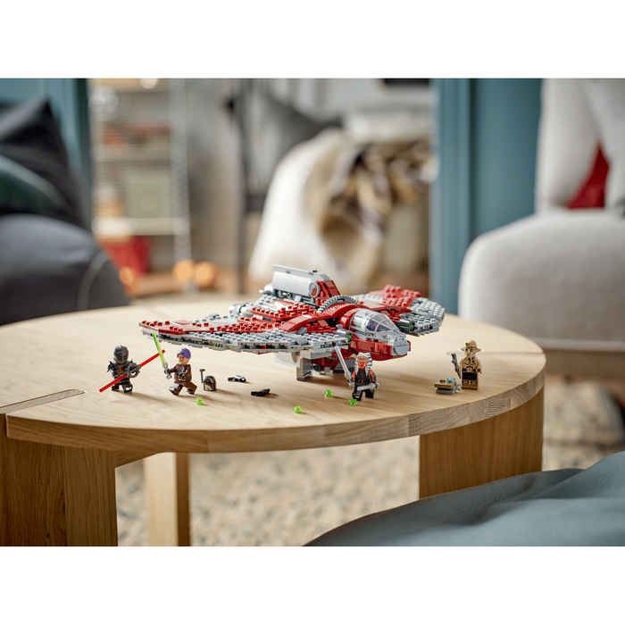 LEGO Star Wars 75362 Ahsoka Tano's T-6 Jedi Shuttle displayed on a table