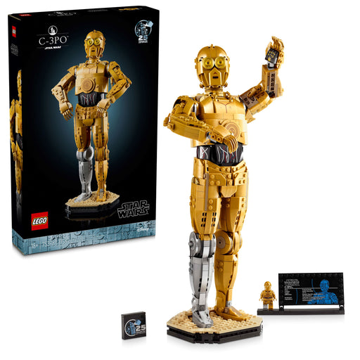 LEGO Star Wars 75398 C-3PO box and built display model