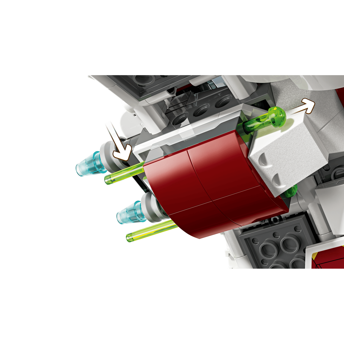 LEGO Star Wars 75401 Ahsoka's Jedi Interceptor opening cockpit detail
