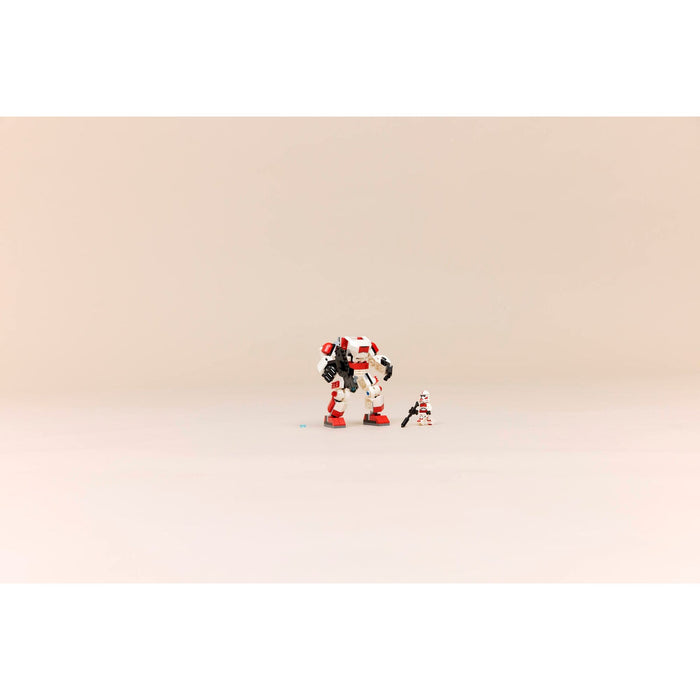 LEGO Star Wars 75448 Clone Shock Trooper Mech mech displayed on a shelf