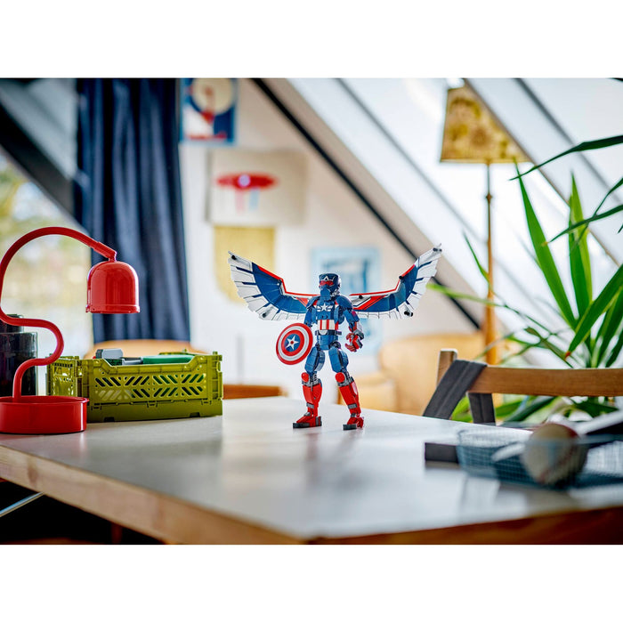 LEGO Marvel 76296 New Captain America Construction Figure displayed on a shelf