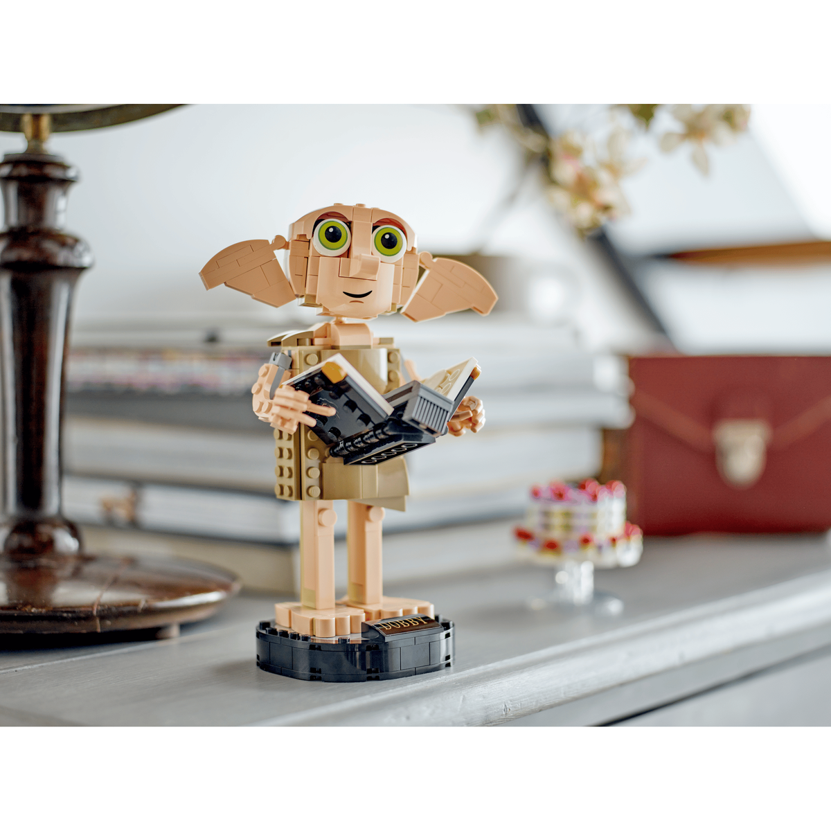 LEGO Harry Potter 76421 Dobby the House-Elf displayed on a desk