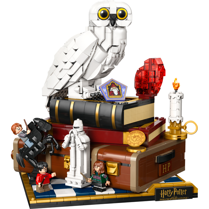 LEGO Harry Potter 76466 Philosopher's Stone – Collectors' Edition built model with Hedwig, trunk and minifigures