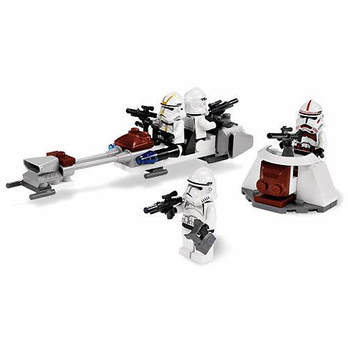 LEGO Star Wars 7655 Clone Troopers Battle Pack built speeder and blaster turret with 4 clone troopers
