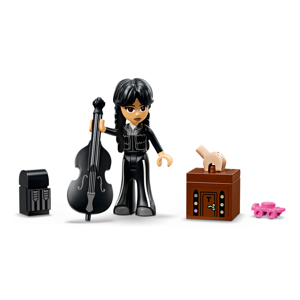 LEGO Wednesday 76787 Wednesday Backpack Wednesday mini-doll with cello, Thing and accessories