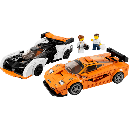 LEGO Speed Champions 76918 McLaren Solus GT & McLaren F1 LM both McLaren cars with driver minifigures