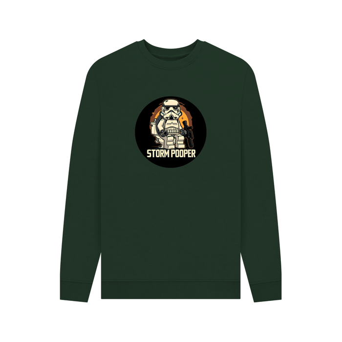 Evergreen Storm Pooper - Exclusive Design Men's Organic Cotton Crew Neck Sweatshirt