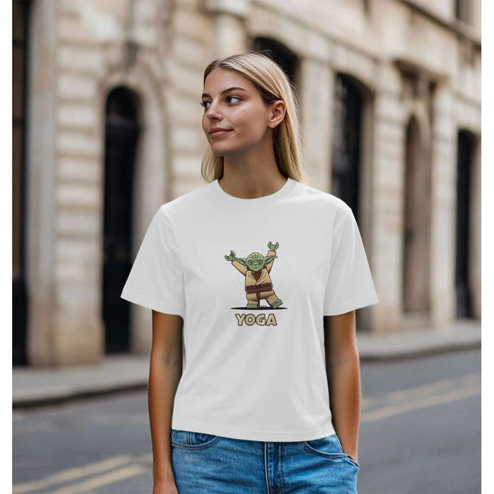 Ladies Yoga T-Shirt - Yoda doing Yoga