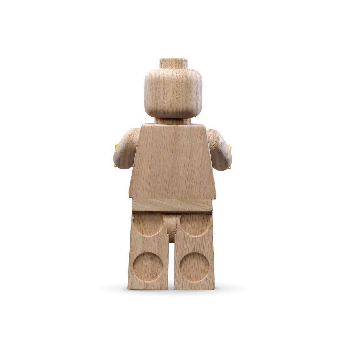 LEGO Originals 853967 Wooden Minifigure top view showing the LEGO logo on the head stud