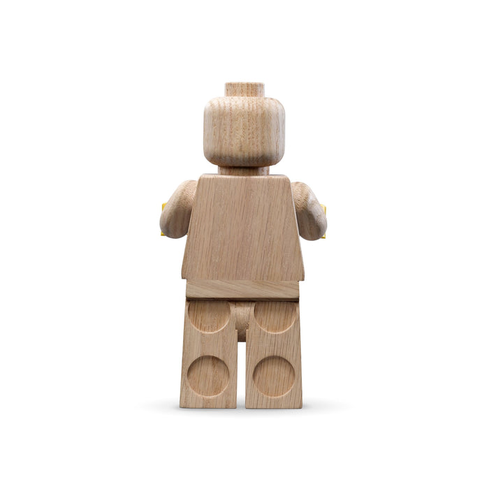 LEGO Originals 853967 Wooden Minifigure top view showing the LEGO logo on the head stud