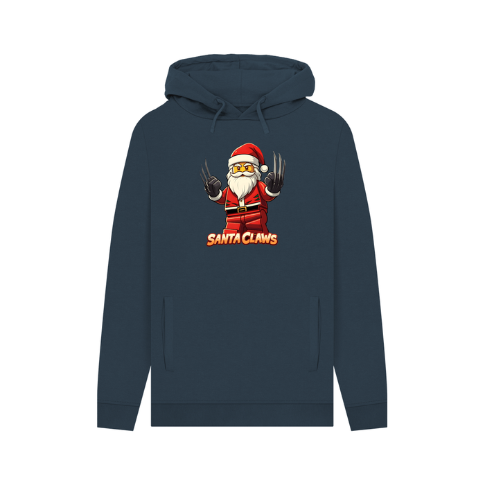 Navy Santa Claws - Organic Cotton Men's Christmas Themed Hoodie