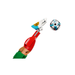 LEGO Editions 43016 Cristiano Ronaldo - Football Legend kicking leg detail with new football element